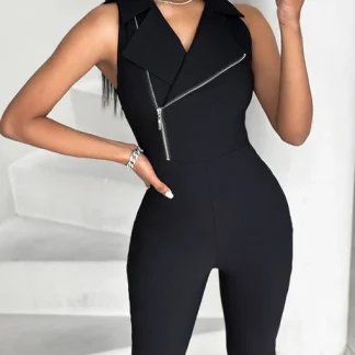 Black Sleeveless Jumpsuit