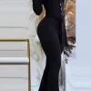Elegant Mesh Sleeve Black Jumpsuits - Image 4