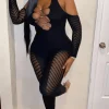Sexy Mesh Cutout Black Jumpsuit - Image 4