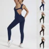 Sexy Back Fitness Black Jumpsuits - Image 6