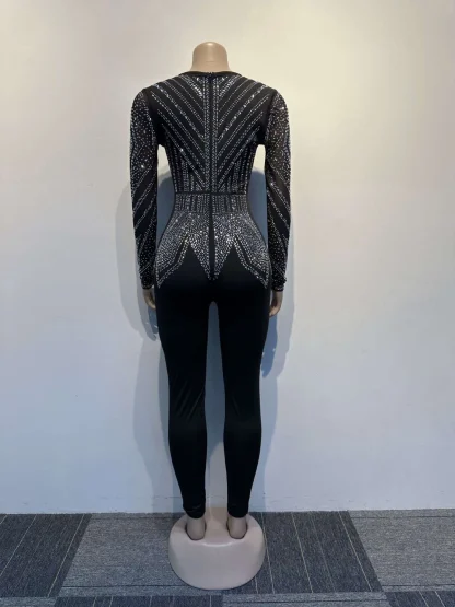 Luxury Long Sleeve Black Jumpsuit - Image 6