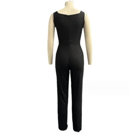 Casual Pocket Black Jumpsuits - Image 4